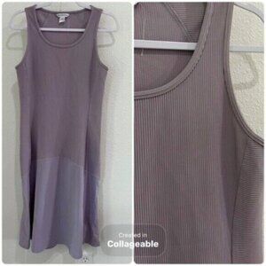 Athleta Ribbed Athleisure Midi Dress Preppy Errands Pastel Tennis Prep Stretch